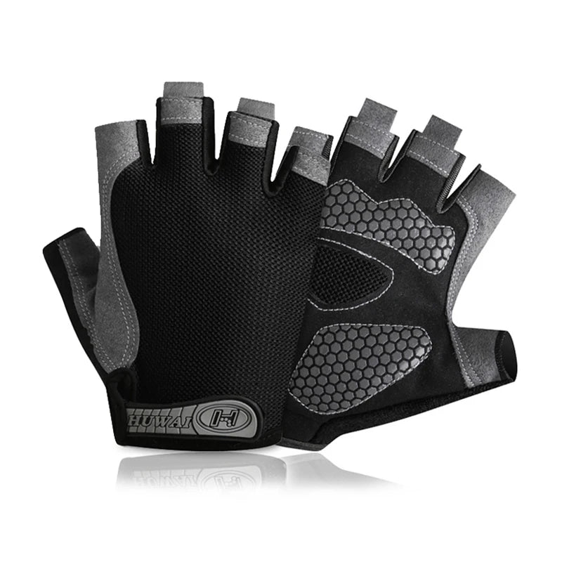Maximaler Grip - Komfort: Fingerlose Gym Handschuhe unisex, atmungsaktiv - rutschfest