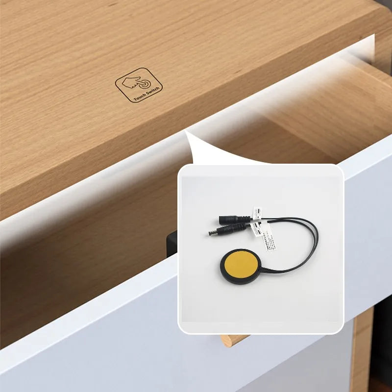 Berührungssensitiver Holz-Touch-Schalter 12/24V, dimmbar bis 60W, 40mm Reichweite