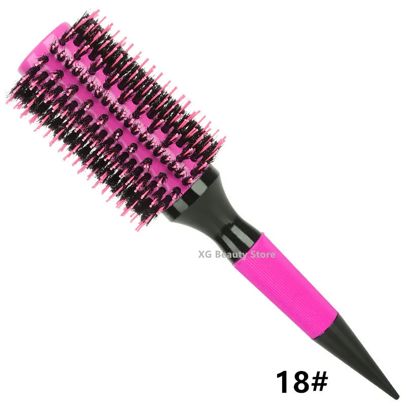 Multifunktionales Kammset mit Holzgriff und Nylon Wildschweinborsten für Salon Styling