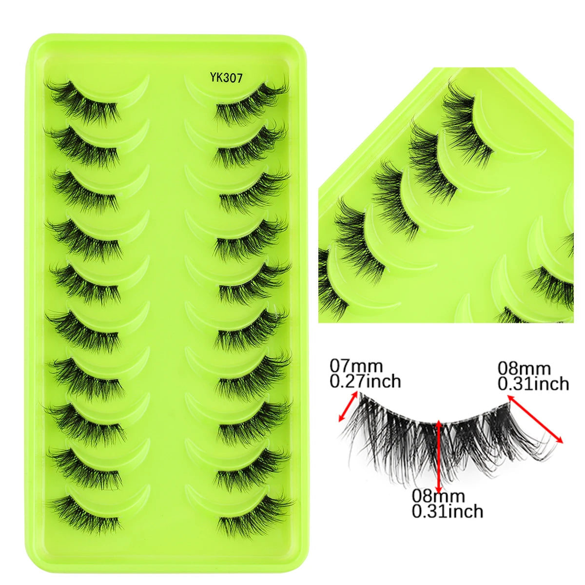 Natürliche Katzenaugen Halb-Wimpern Sets 3/6/10 Paare – weich - wiederverwendbar