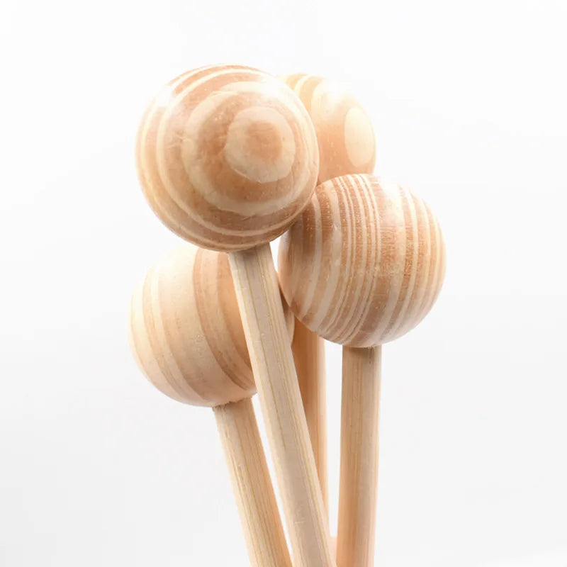 Natürliches 5er-Set Holz Ball Sticks – Perfekt für kreative DIY - Dekoration