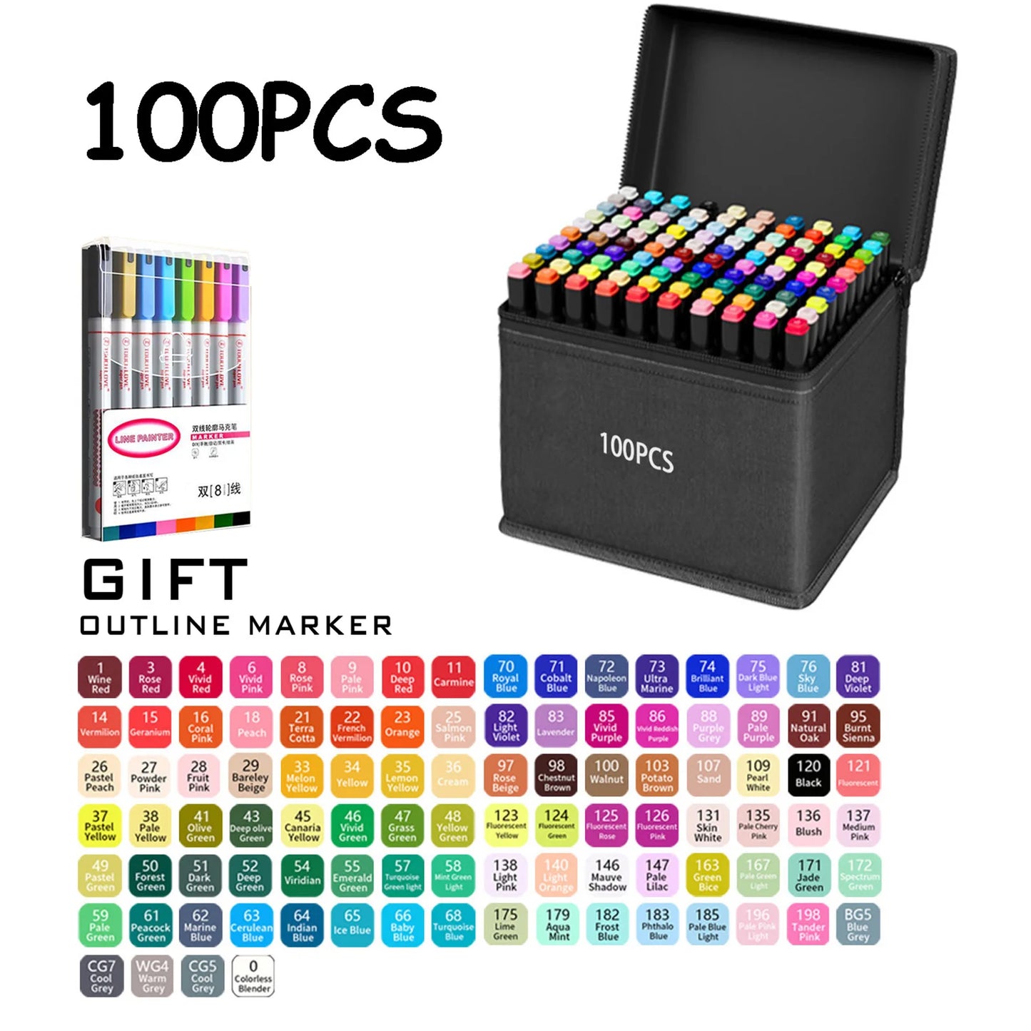 Doppelspitze Permanent Art Marker Set – 120 Farben für Zeichenkunst