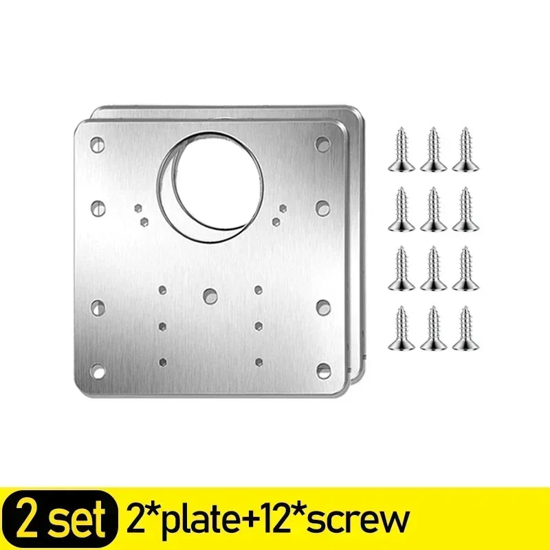 Edelstahl Reparaturplatten Set für Schranktürscharniere Möbel Kleiderschrank