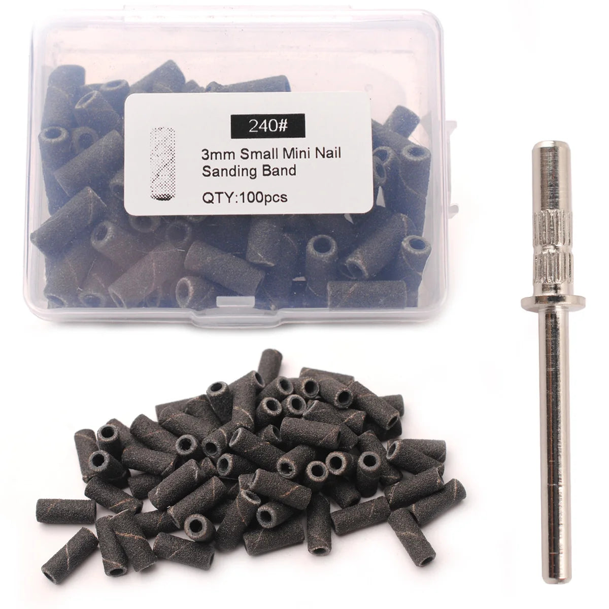 100 Mini Holz-Schleifbänder Set mit Nagelbohrer Bits für präzise Maniküre
