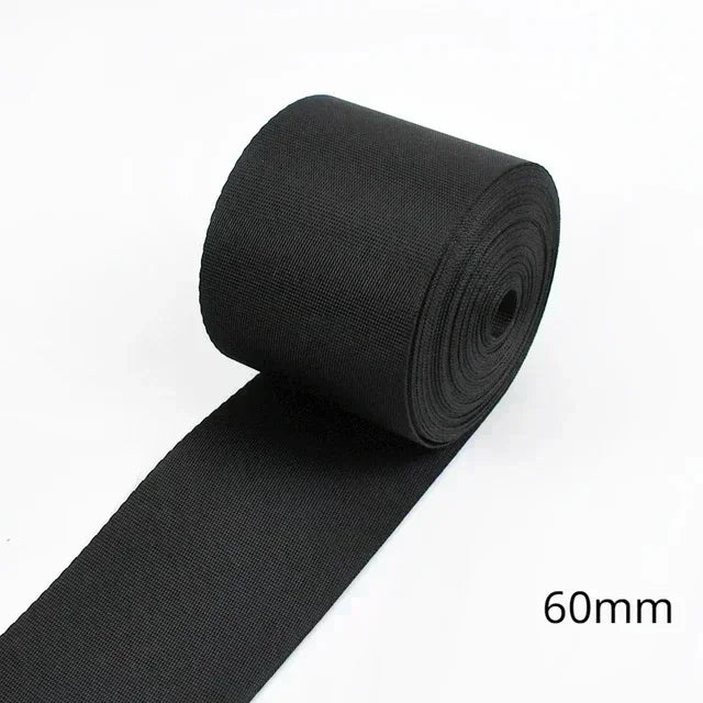 5m Schwarz Nylon Gurtband 10-100mm für Rucksack, Gürtel, DIY Nähen