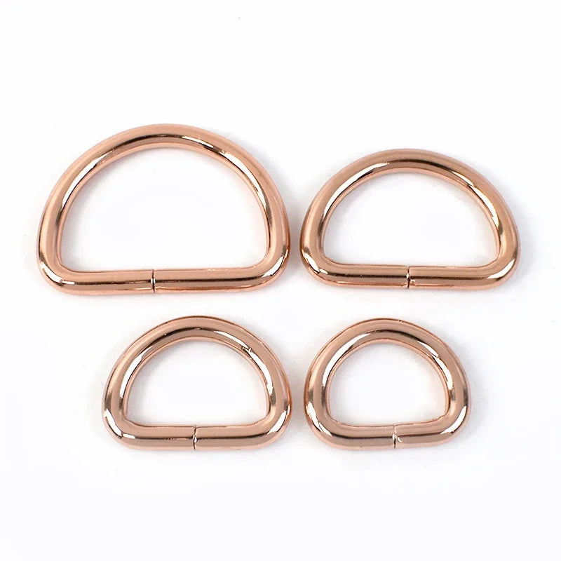 10x Metall D-Ringe 13-50 mm Goldfarbener Verbindungsring für Taschen Gürtel