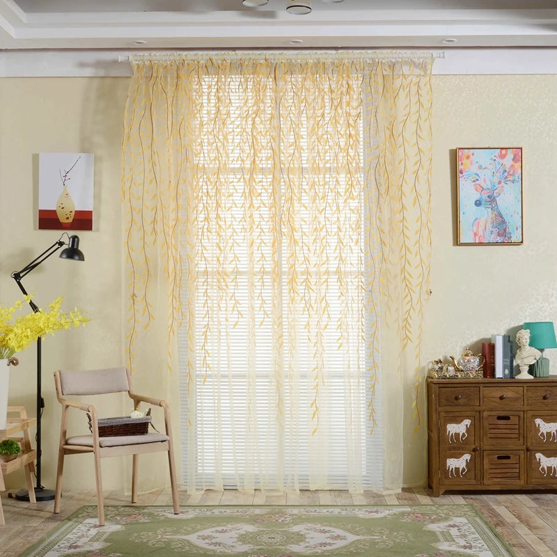 Elegante Vorhänge mit Weidenmuster für Wohnzimmer und Schlafzimmer