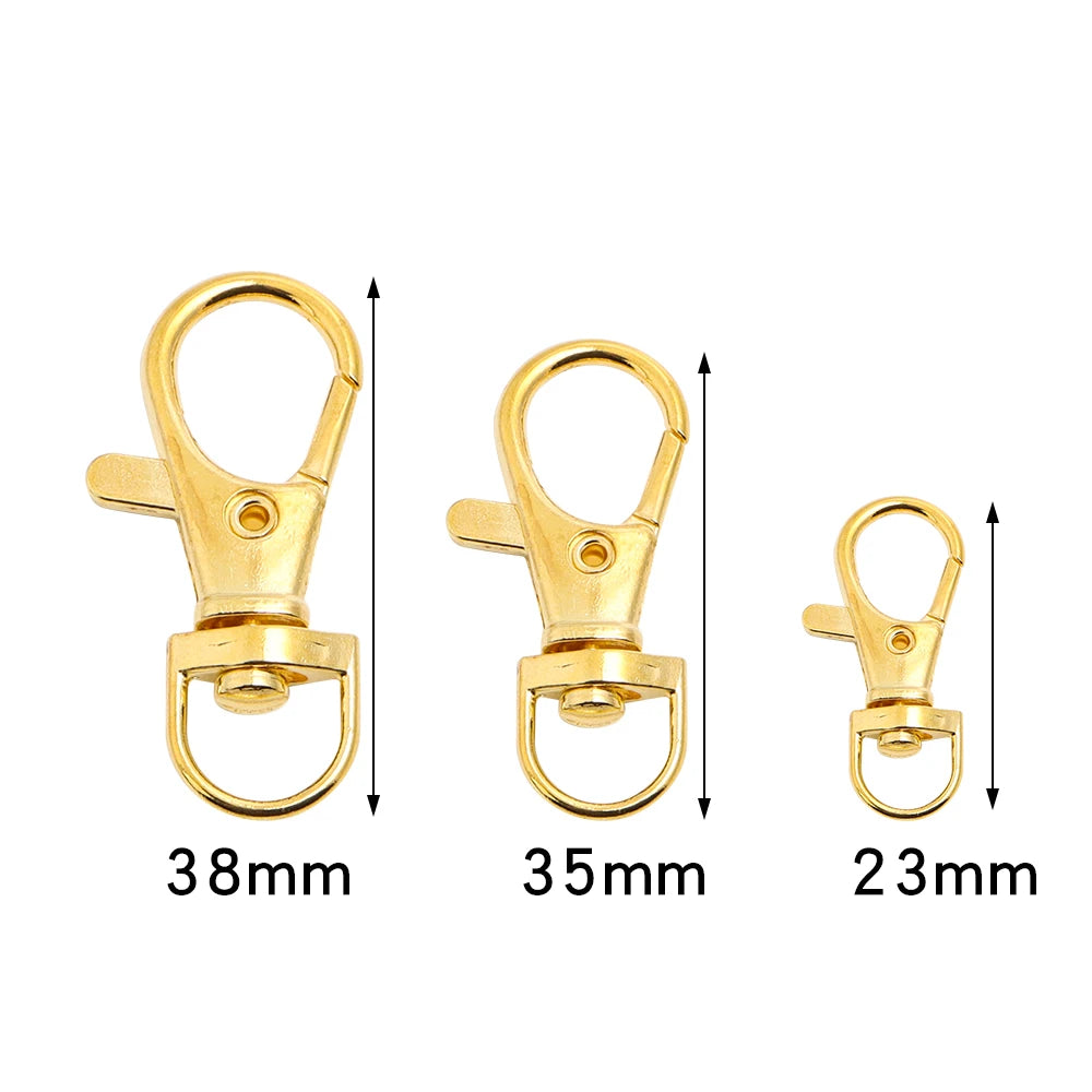 Vielseitiges 10er-Set Schlüsselanhänger mit drehbarem Karabiner, gold - silber