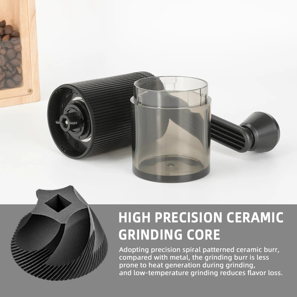 Manuelle Mini-Kaffeebohnenmühle mit einstellbarem Mahlgrad für unterwegs