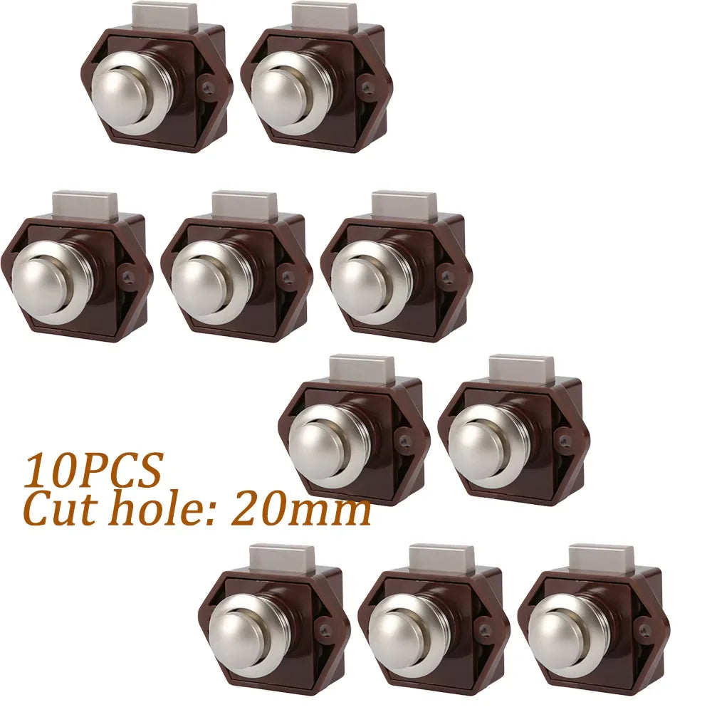 5/10x Push-Lock Drückverschluss 20/26mm für Wohnmobil Auto Schrank Schublade