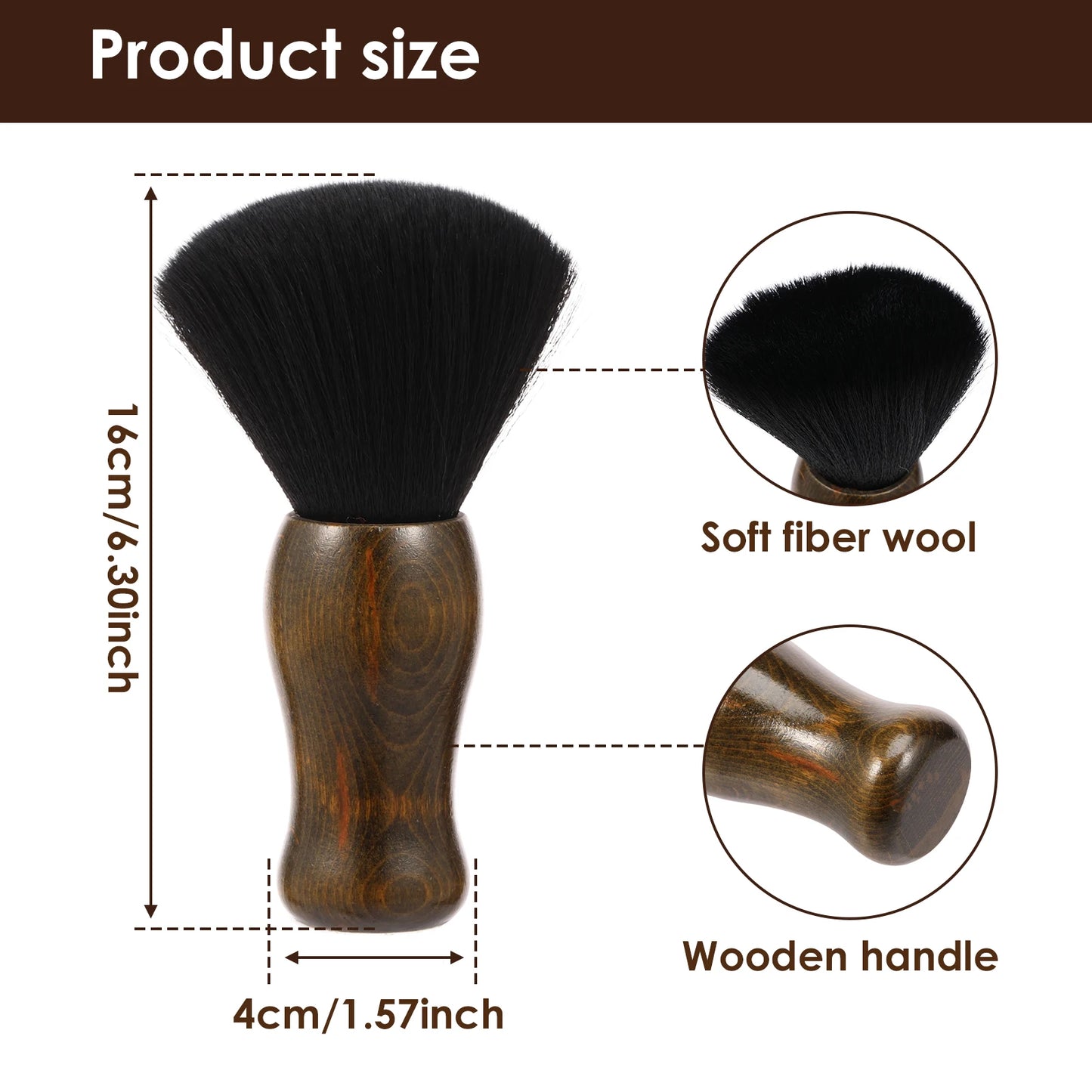 Weiche Haarbürste mit Holzgriff für sanftes Styling und Reinigung im Friseursalon