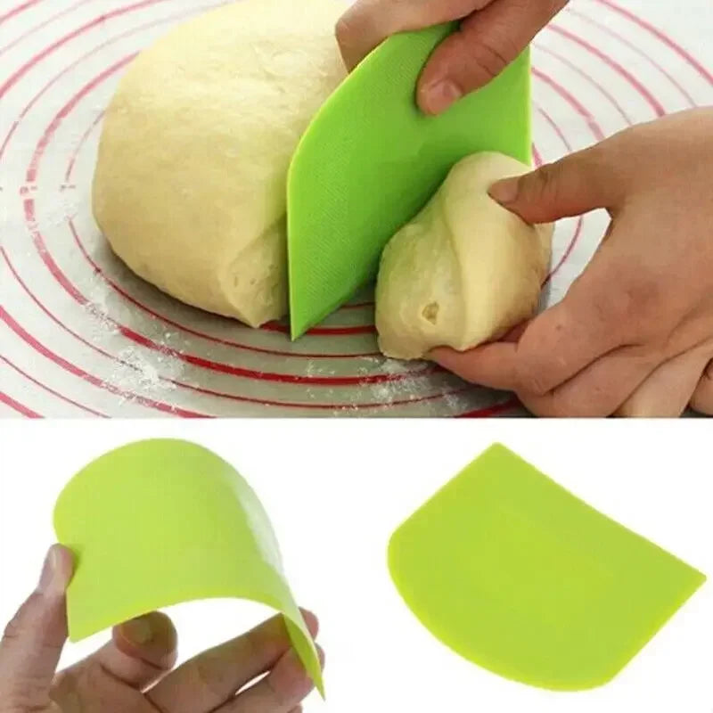 Kunststoff Kuchenschaber für Teig - Gebäck – Praktisch Grün 12x9,5 cm