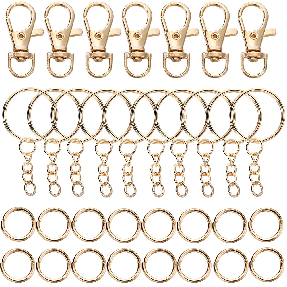 70-teiliges Set drehbare Karabinerhaken Schlüsselringe DIY Schmuck Zubehör