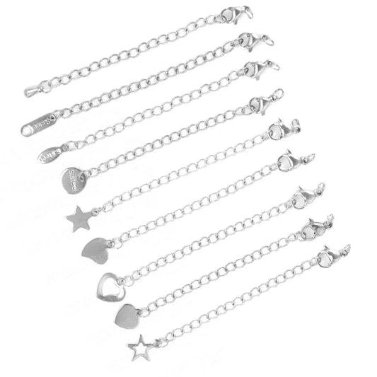 Edelstahl Extender Kettenverschluss 10er Set für Schmuckherstellung