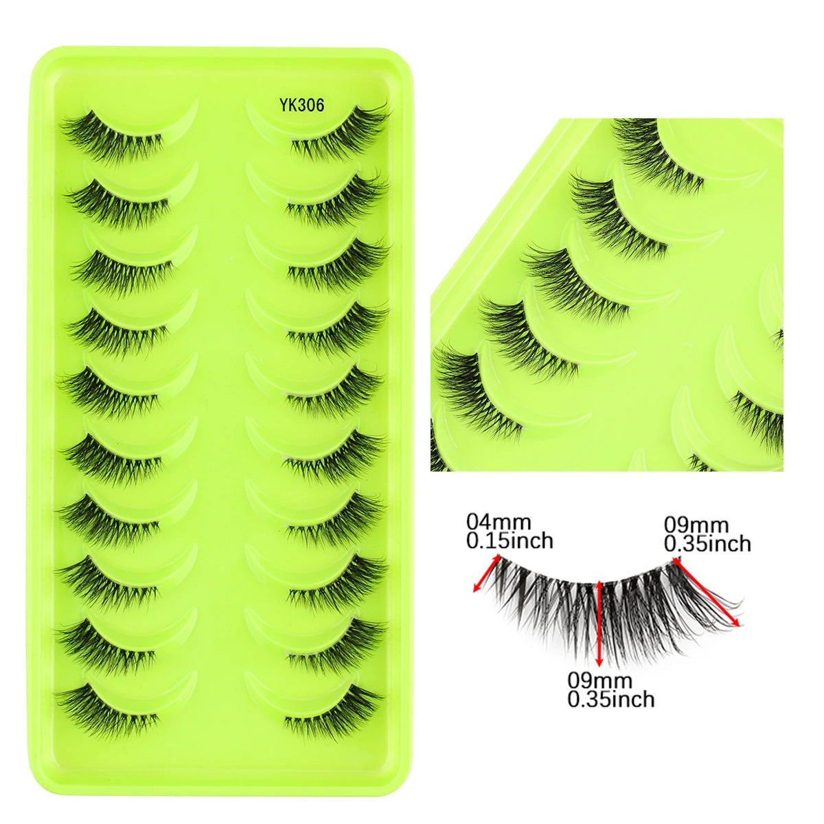 Natürliche Katzenaugen Halb-Wimpern Sets 3/6/10 Paare – weich - wiederverwendbar
