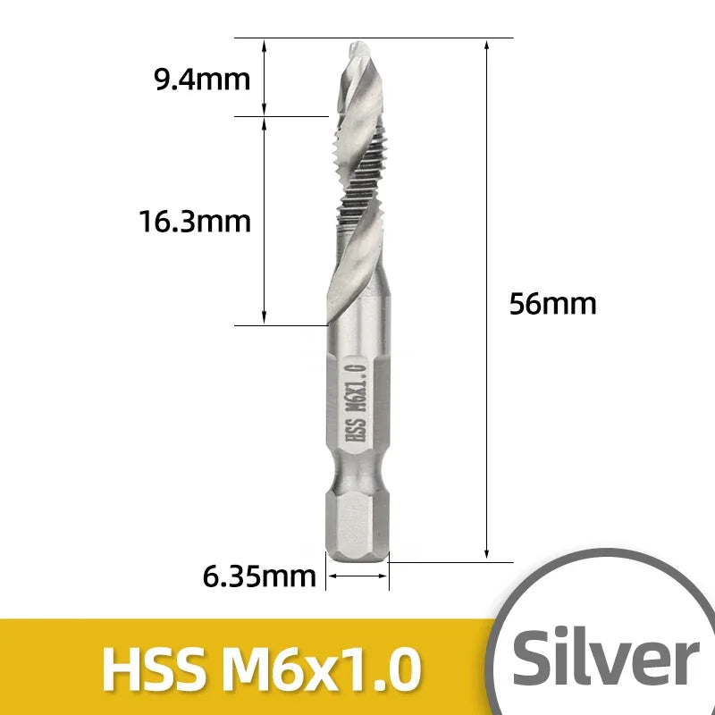HSS Titan Überzogene Gewindebohrer Set M3-M10 mit Senker und Entgrater