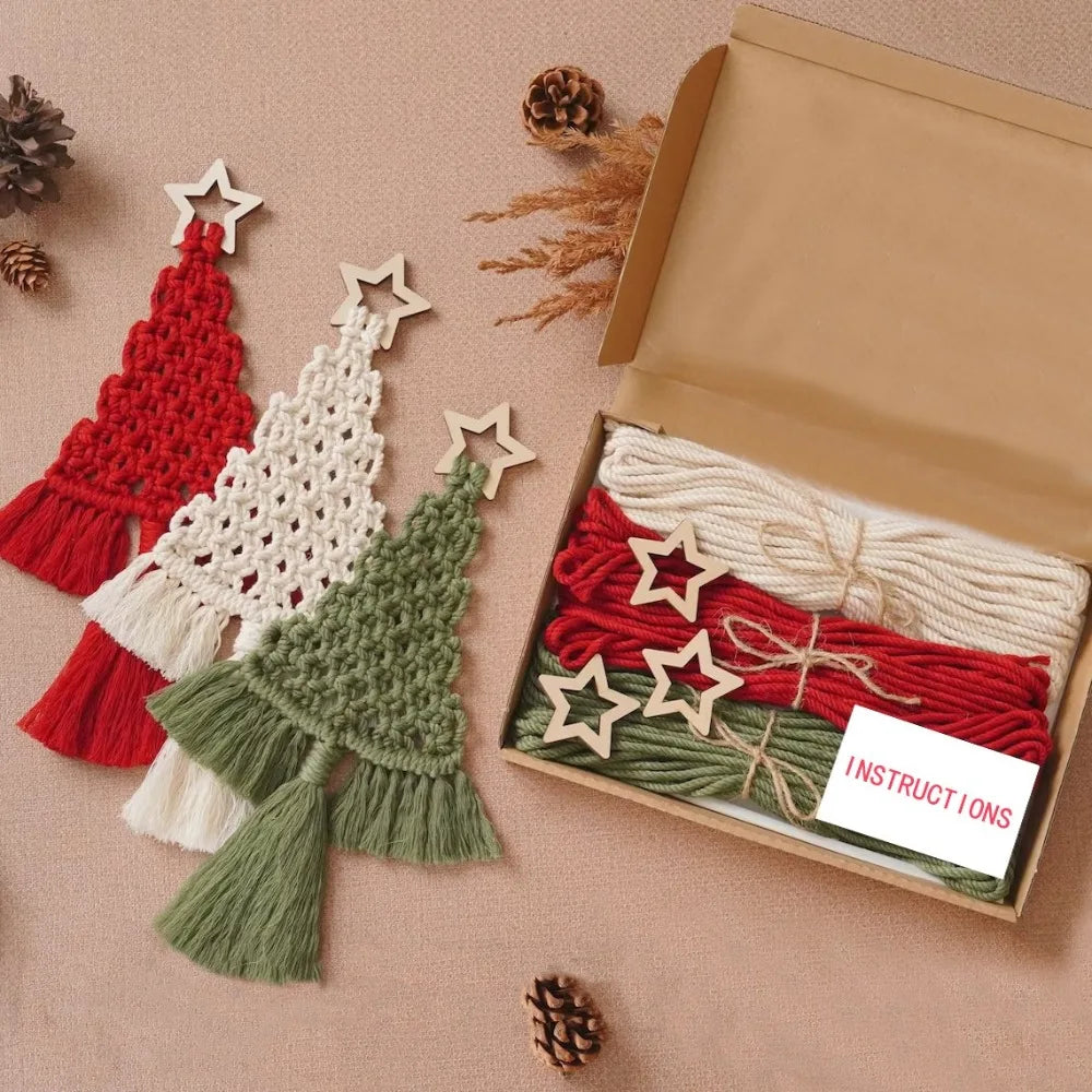 DIY Makramee Weihnachtsbaum Set handgefertigte Wanddekoration
