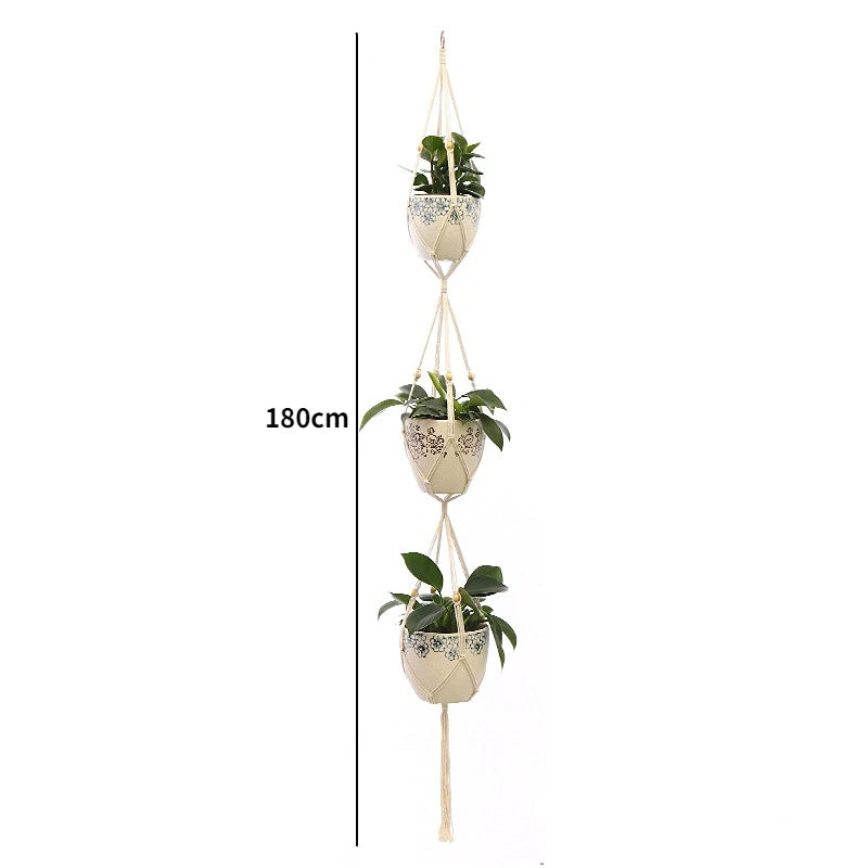Handgefertigte Makramee Hängekörbe für Gartenpflanzen und Balkon