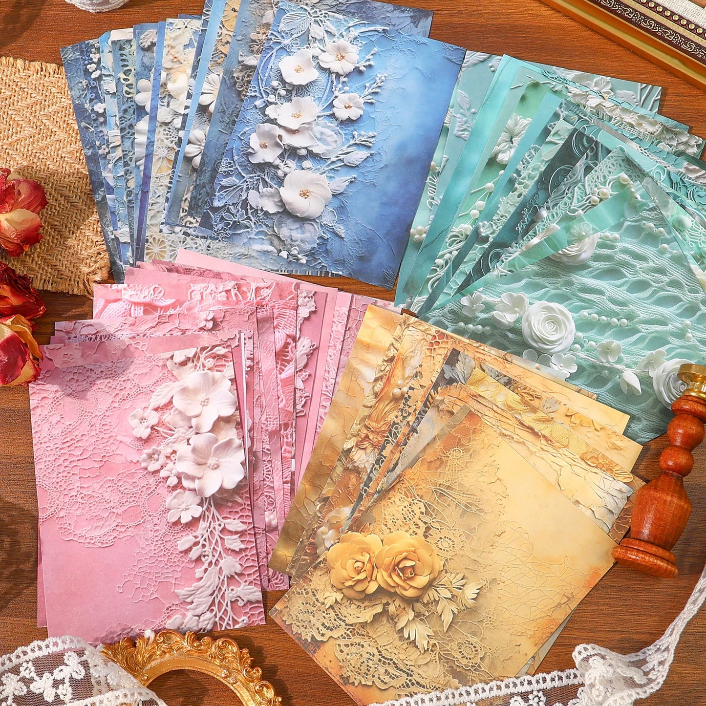 30-teiliges Vintage-Materialpapier Scrapbooking-Set für DIY Tagebuch