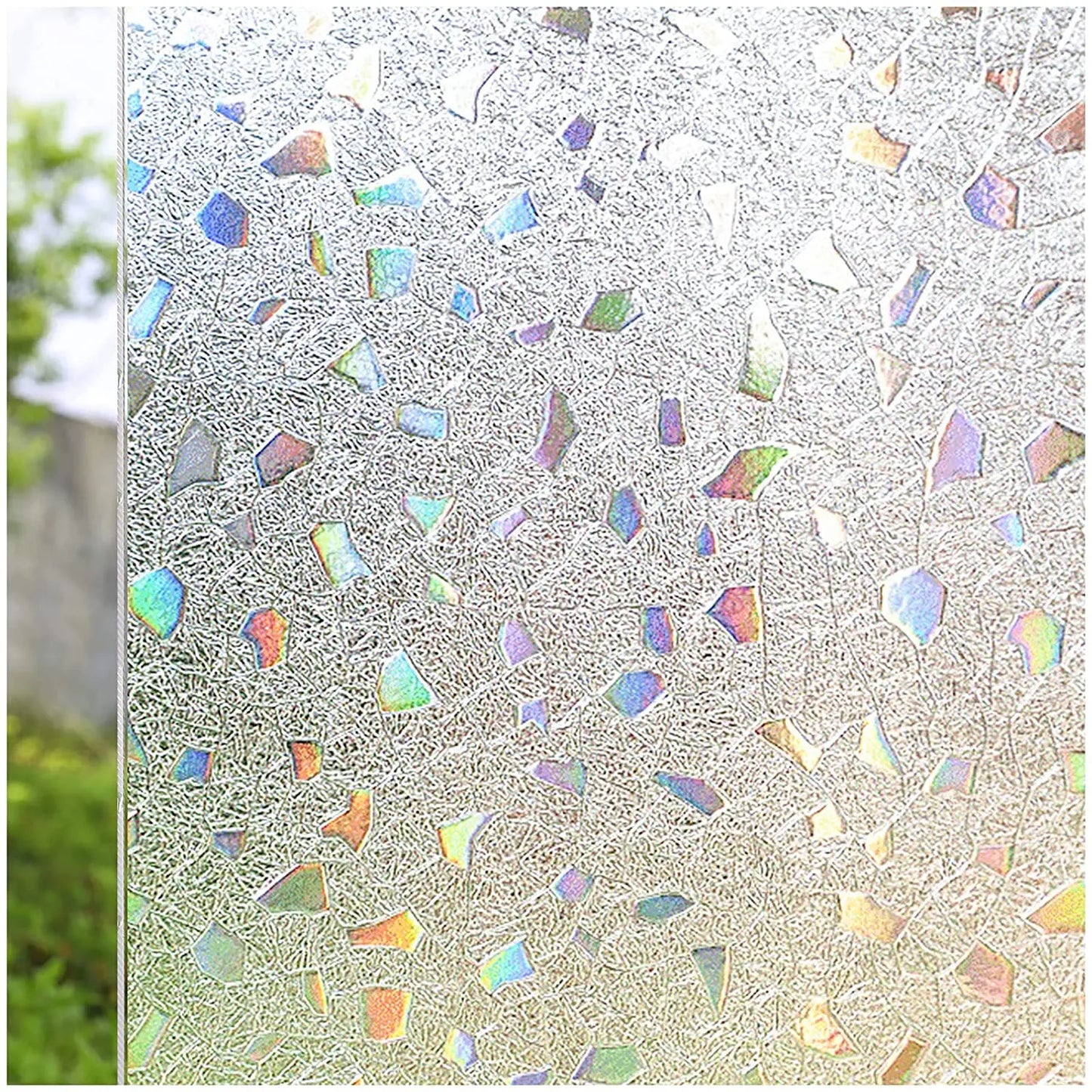 3D Regenbogen Fensterfolie 75/90cm – UV-Sichtschutz, Wärmeisolierend, Dekor