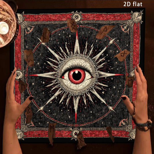 Multifunktionale Tarot Tischdecke mit Allsehendem Auge Muster für Wahrsagerei und Dekor
