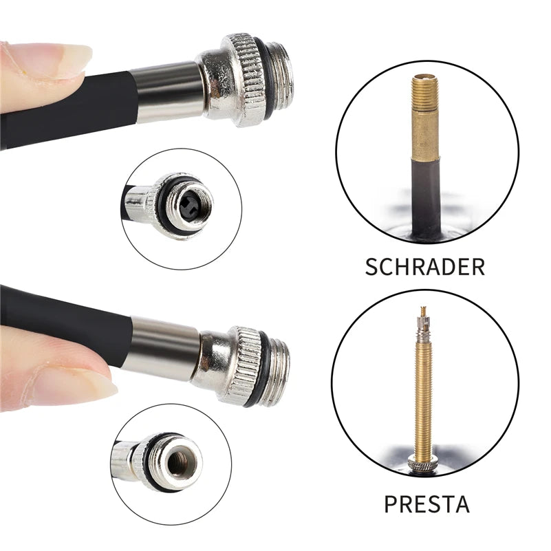 Tragbare Mini Fahrradpumpe Aluminium 100Psi für Schrader Presta Ventile