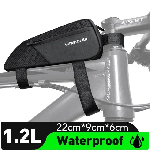 Wasserdichte reflektierende Oberrohr Fahrradtasche Schwarz 1,2L – sicher - leicht