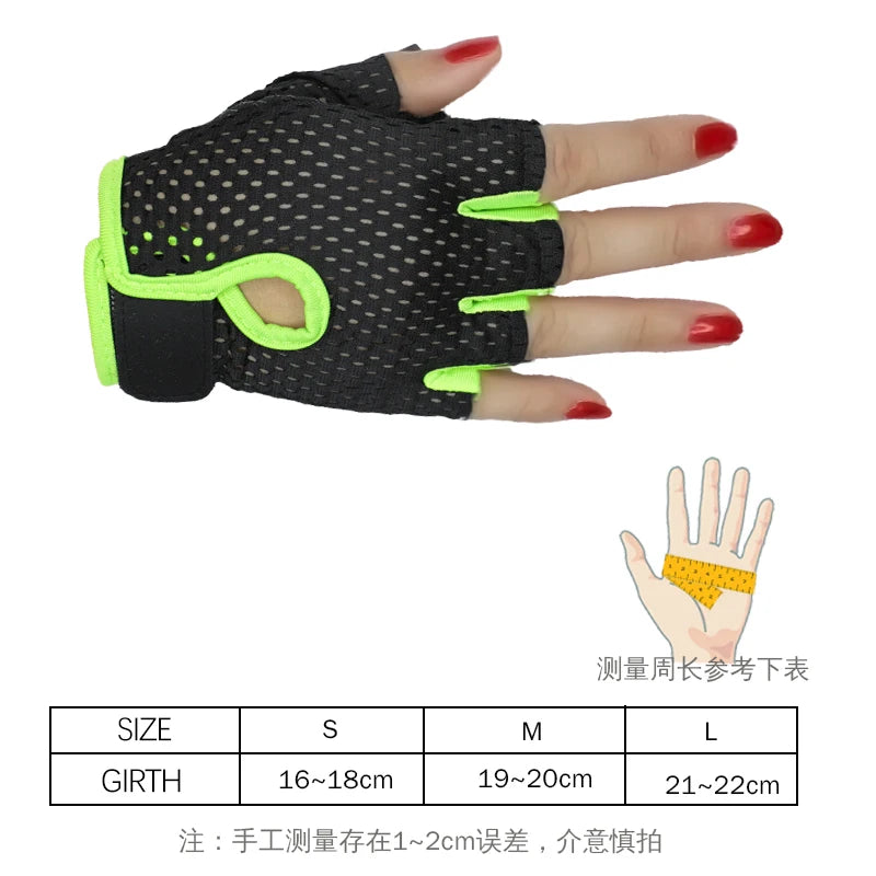 Rutschfeste Fitnesshandschuhe mit atmungsaktivem Mesh für Damen und Herren