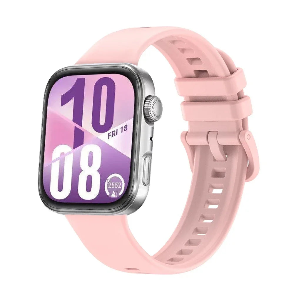 Atmungsaktives Sport-Silikonarmband mit bunter Metallschnalle für Watch Fit 3/4/4 Pro