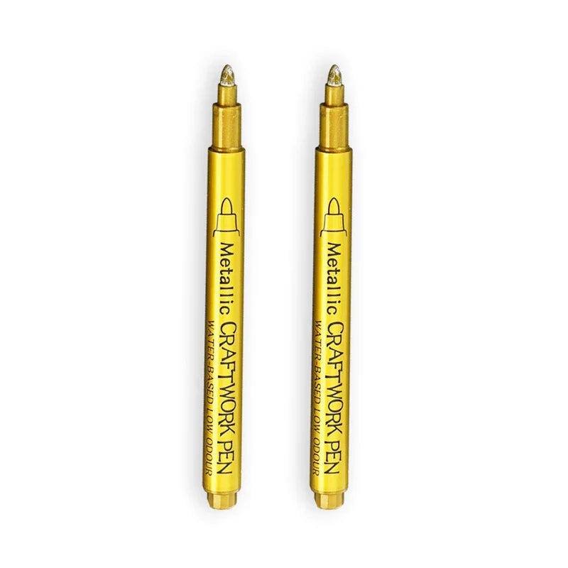 Glänzende Metallic Marker Gold - Silber – Permanente Pinselstifte für Kreative
