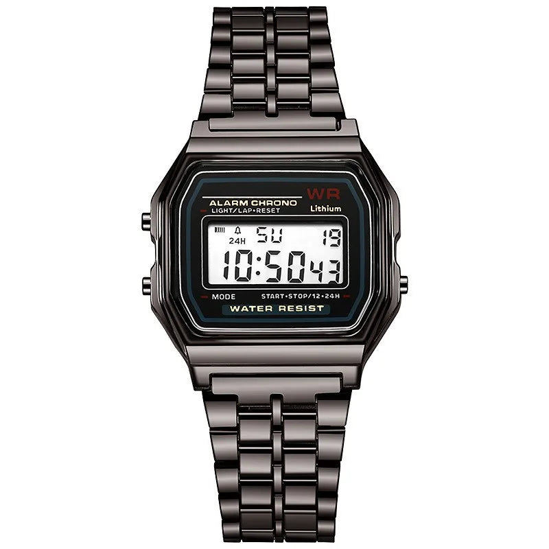 Digitaluhr mit luxuriösem Roségold und Retro-LED-Display für Damen