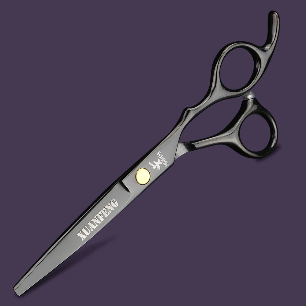 Professionelle Haarschneideschere aus Edelstahl mit schwarzer Goldbeschichtung für präzises Schneiden