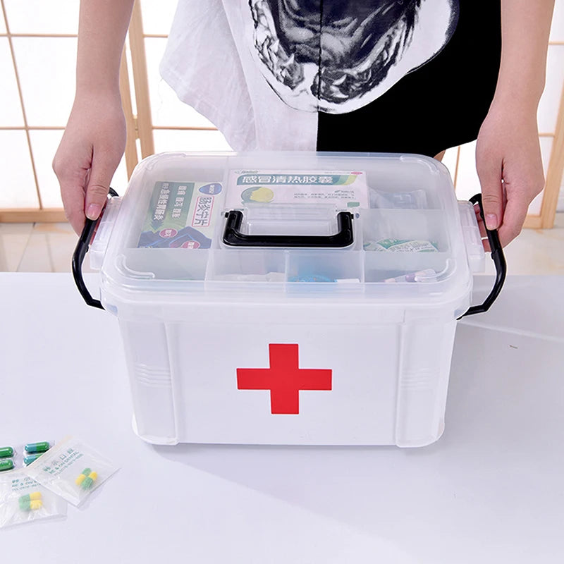 Sicher - Übersichtlich: Tragbare Erste-Hilfe-Box mit transparentem Deckel, kompakt