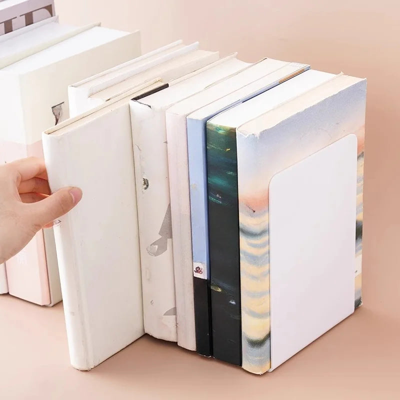 Set 2 große L-förmige Buchstützen für minimalistisches Bücherregal