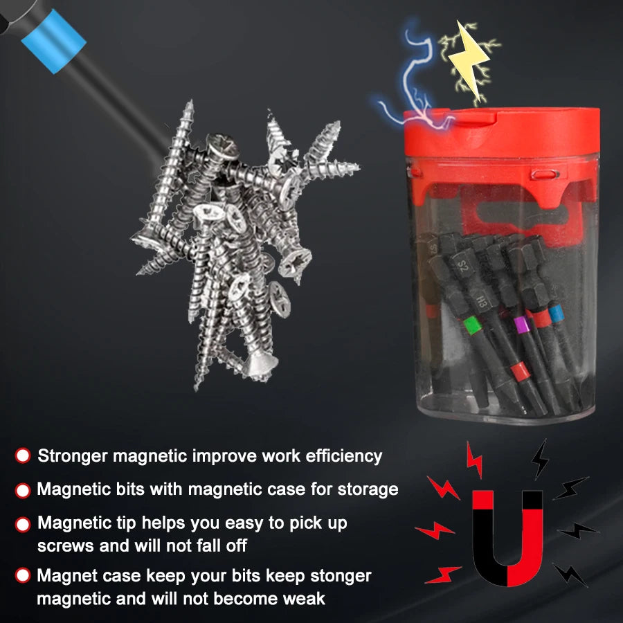 "Robustes 15-teiliges Bit-Set aus legiertem Stahl – magnetisch & rostfrei"