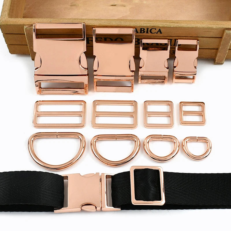 Roségold Metall D-Ring Schnallen 15-38mm für Tasche Gürtel DIY 1/2 Sets