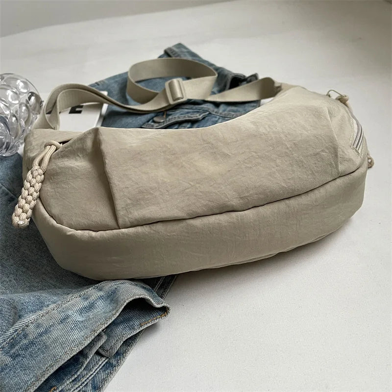 Hohe Kapazität Nylon Umhängetasche Damen – Robust, Soft - Vielseitig mit Reißverschluss