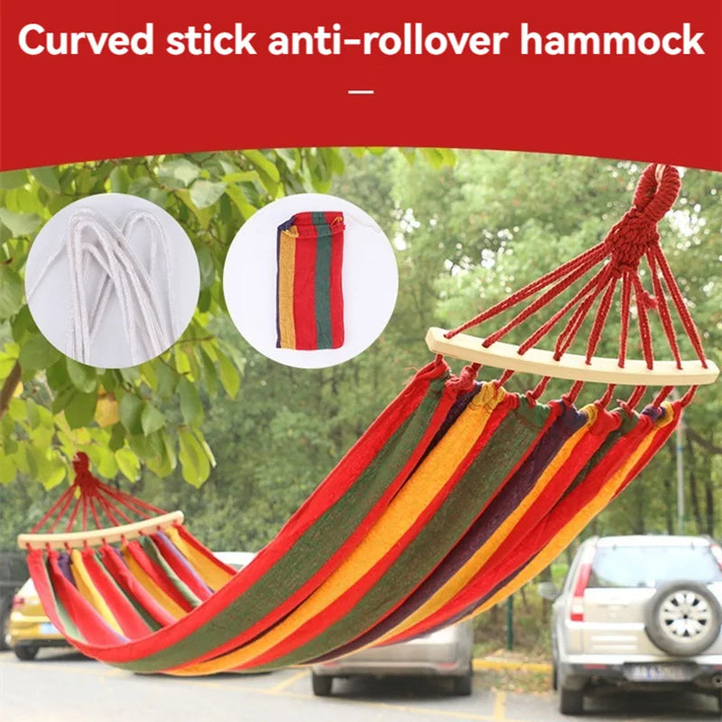 Robuste Outdoor-Hängematte aus Segeltuch bis 200 kg – perfekt für Camping - Garten