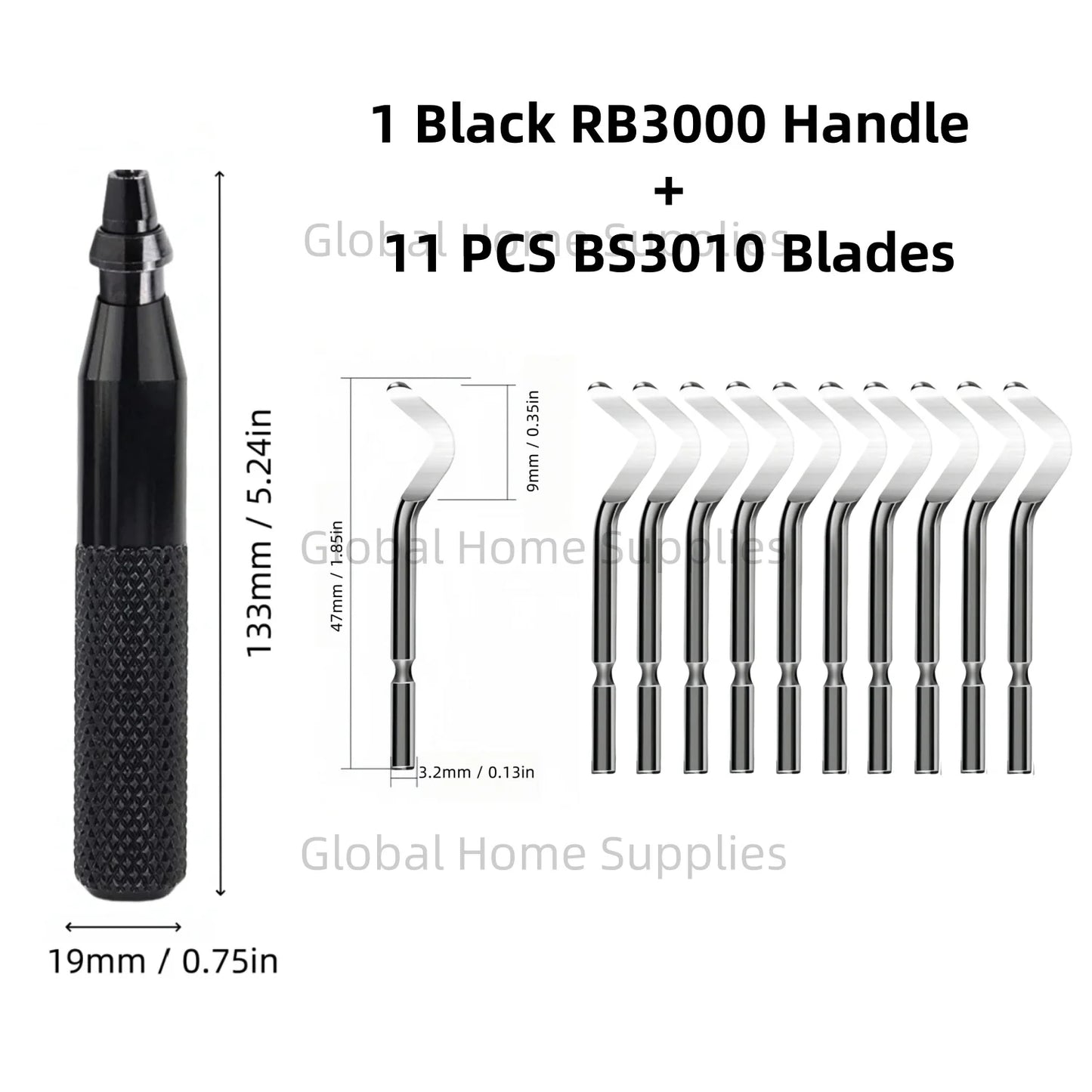 Entgratungswerkzeug RB3000 mit 1 oder 11 Schnellarbeitsstahl-Schwenkklingen