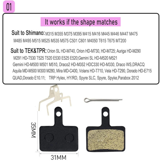Organische Scheibenbremsbeläge Harzbremsbelag MTB Rennrad 10 bis 50 Paar