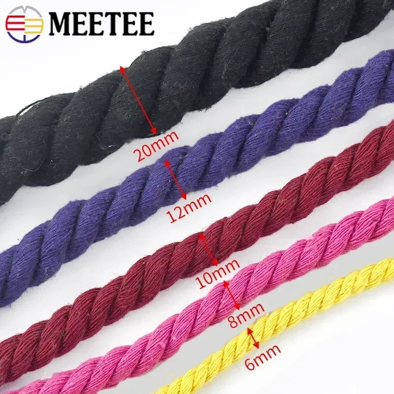 Buntes Baumwollseil 5 8 10 12 20 mm 5 m Makramee Kordel Nähzubehör
