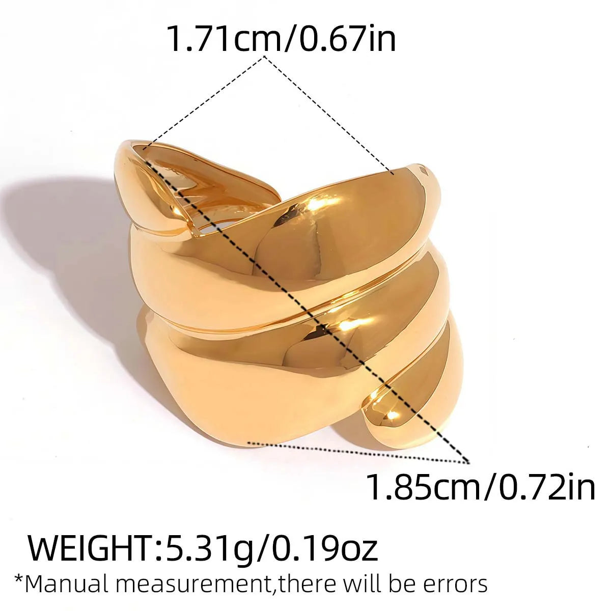 Verstellbare Unregelmäßige Ringe Set | Gold Silber Optik | Unisex Goth Punk Schmuck