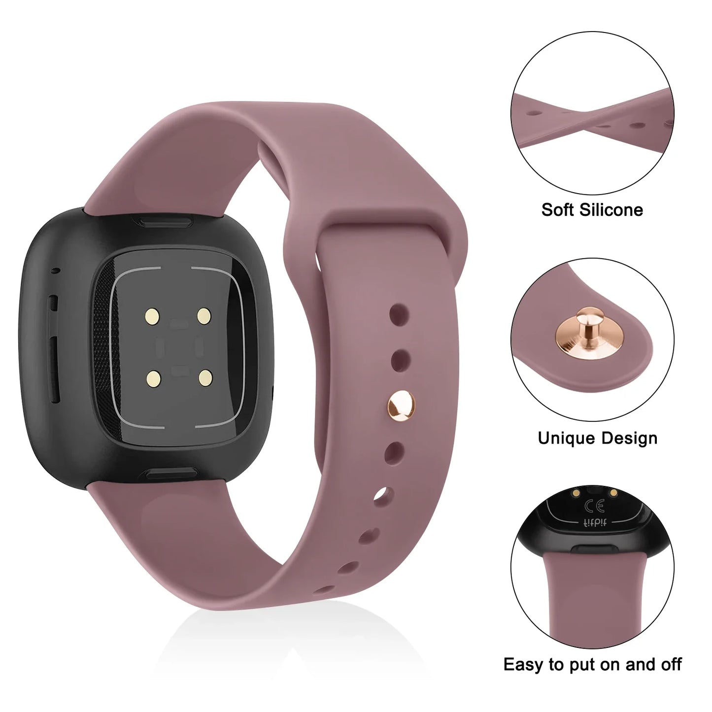 Silikon Armband Sport Ersatz für Fitbit Versa 1 2 3 4 Lite Sense 2