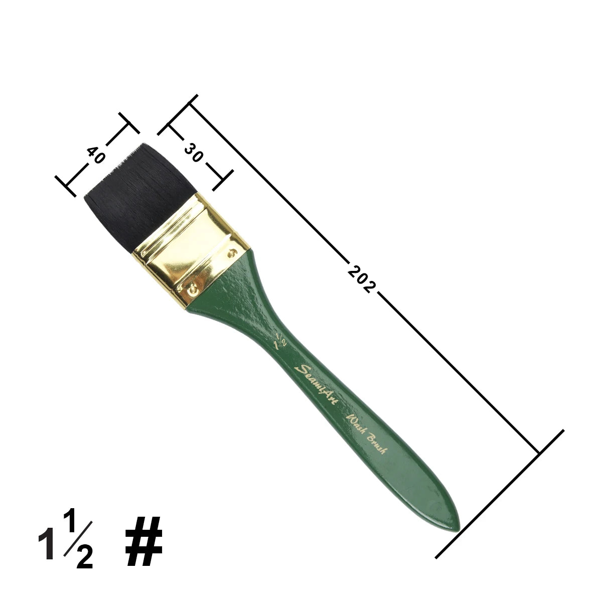 Flacher Künstlerpinsel aus Nylon mit kurzem Holzgriff für Aquarell Acryl