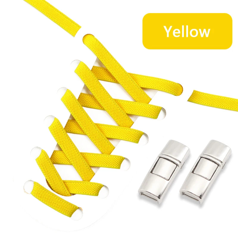 Schnell & bequem: Elastische 8mm Press Lock Sneakerschnürsenkel ohne Binden