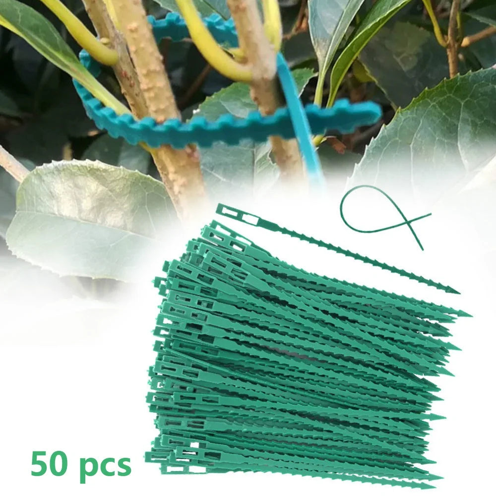 50er Set wiederverwendbare Pflanzenkabelbinder flexibel - wetterfest 13,5cm