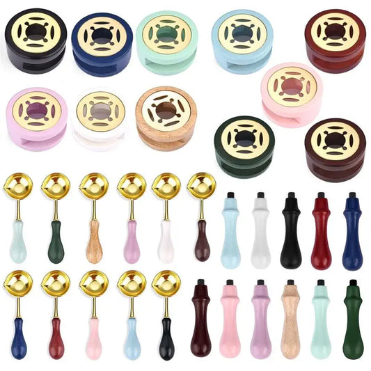 Wachs Schmelz-Set aus Holz mit Ofen Löffel Griff für Basteln