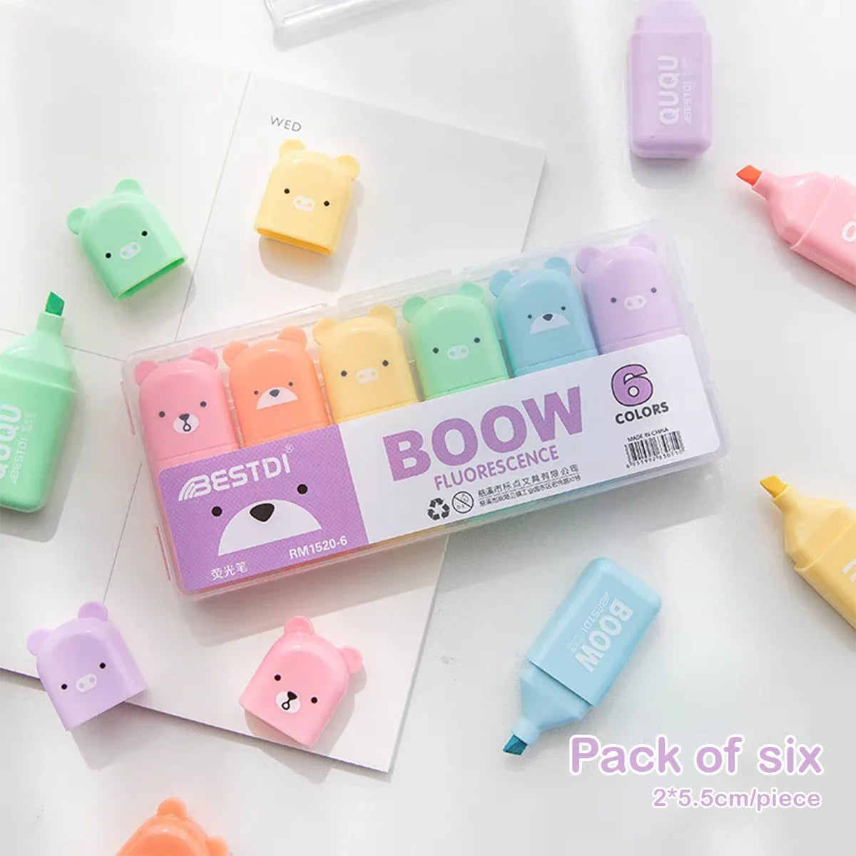 Macaron Farbe Mini Highlighter Stifte – Weiche Spitze für Schule - Büro