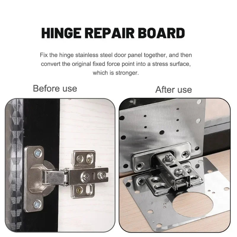 Edelstahl Reparaturplatten für Möbel-Scharniere inkl Schrauben Sets