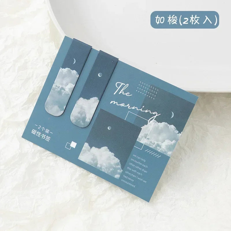 2er Set Magnetische Lesezeichen Landschaft Motiv für Bücher Leser